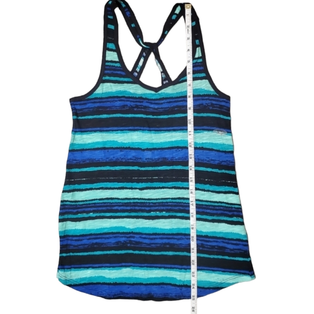 Maurices Top Womens XS Blue Striped Cross Back Tank Top - Picture 7 of 10